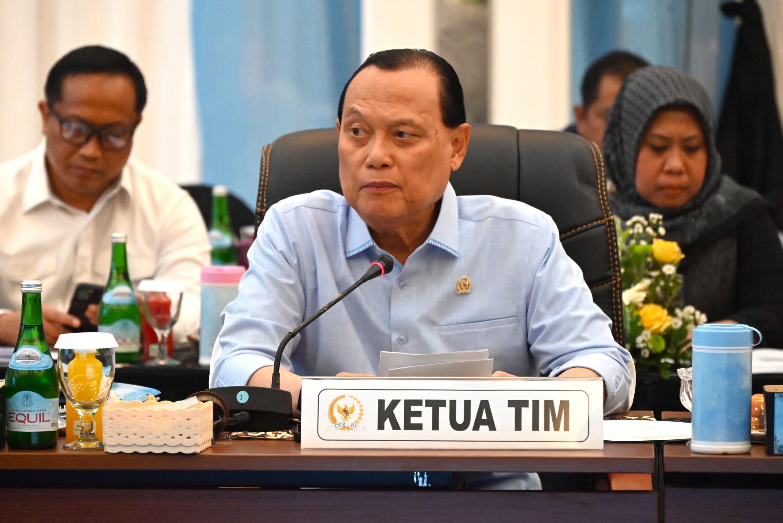 Anggota Komisi III DPR RI, Adang Daradjatun saat memimpin Kunjungan Kerja Spesifik Komisi III DPR RI ke Mapolda Jawa Timur, Surabaya, Jawa Timur, Kamis (29/1/2026). Foto: we/Mahendra.