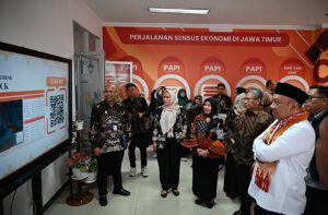 Wakil Ketua Komisi X DPR RI Lalu Hadrian Irfani dalam sambutannya di Kantor BPS Jatim, Surabaya, Kamis (29/1/2026). Foto : Aha/Andri.