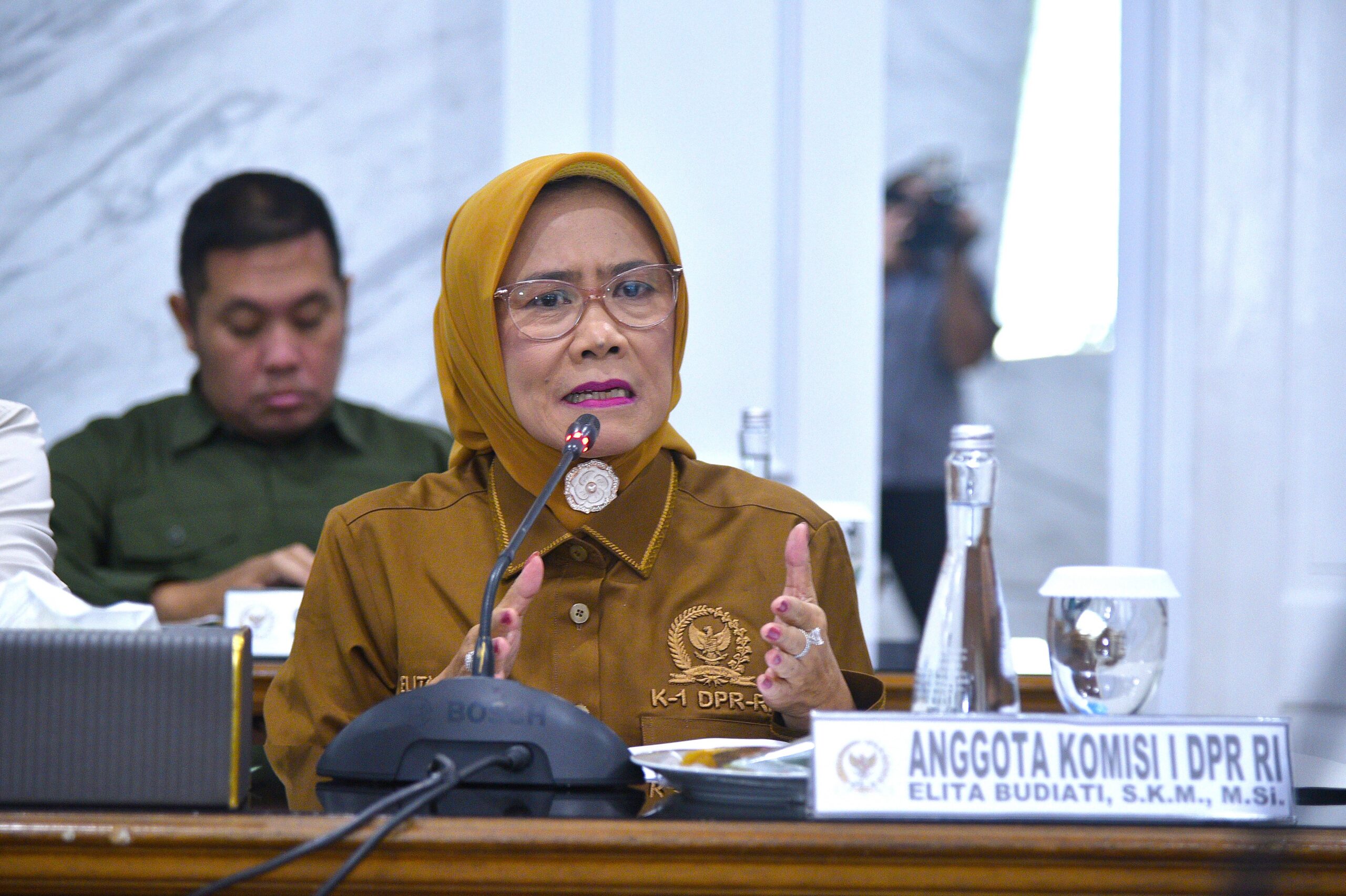 Anggota Komisi I DPR RI, Elita Budiati saat Kunjungan Spesifik Komisi I DPR RI di Korem 061/Suryakancana, Bogor, Jawa Barat, Kamis (22/1/2026). Foto: Munchen/Mahendra.