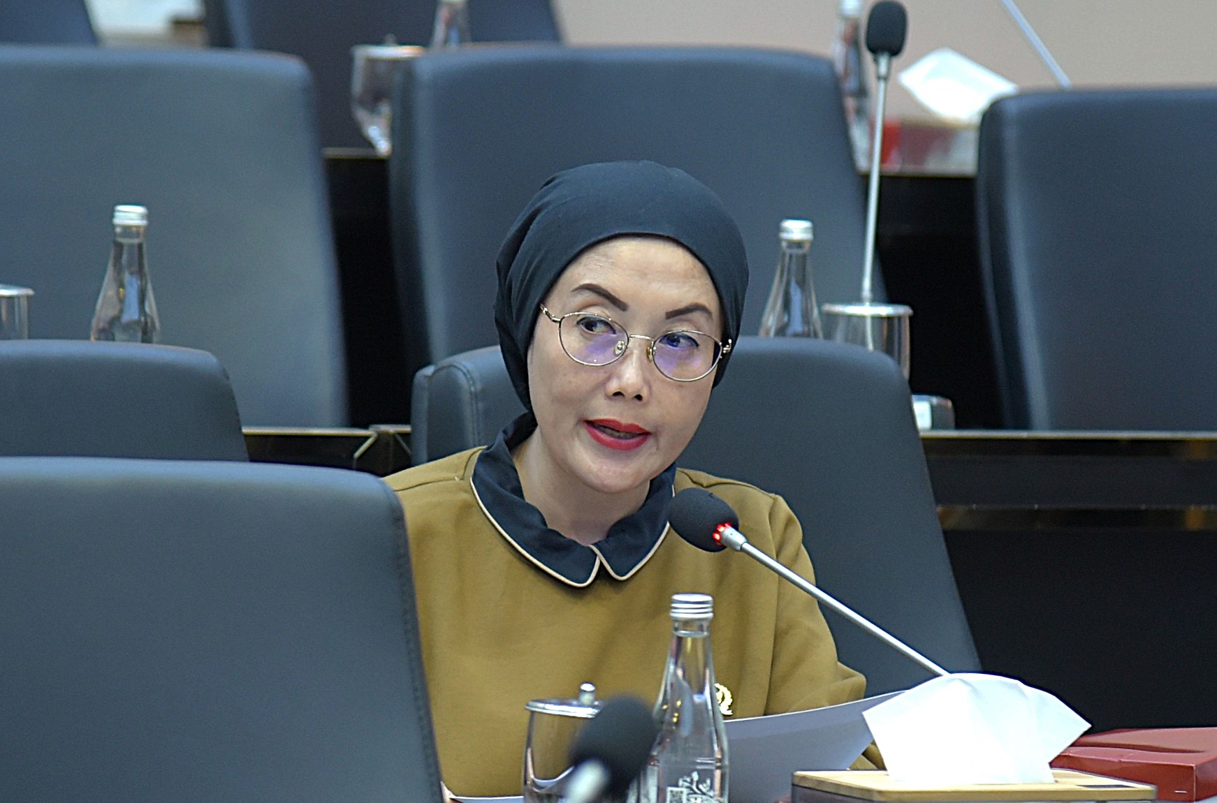Anggota Badan Legislasi (Baleg) DPR RI Selly Andriany Gantina dalam rapat dengar pendapat umum dengan Kowani di Ruang Rapat Baleg, Rabu (14/1/2026). Foto : Geral/Andri.