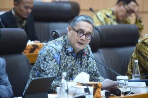 Anggota Komisi VII DPR RI, Putra Nababan, dalam rapat dengar pendapat dengan Plt. Kepala Badan Standardisasi Nasional. Foto: Jaka/Karisma.