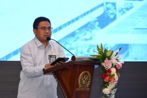 Deputi Bidang Administrasi Setjen DPR RI, Rahmad Budiaji saat memberikan sambutan dalam kegiatan sosialisasi di Gedung Nusantara, Senayan, Jakarta, Kamis (29/1/2026). Foto: Mahendra.