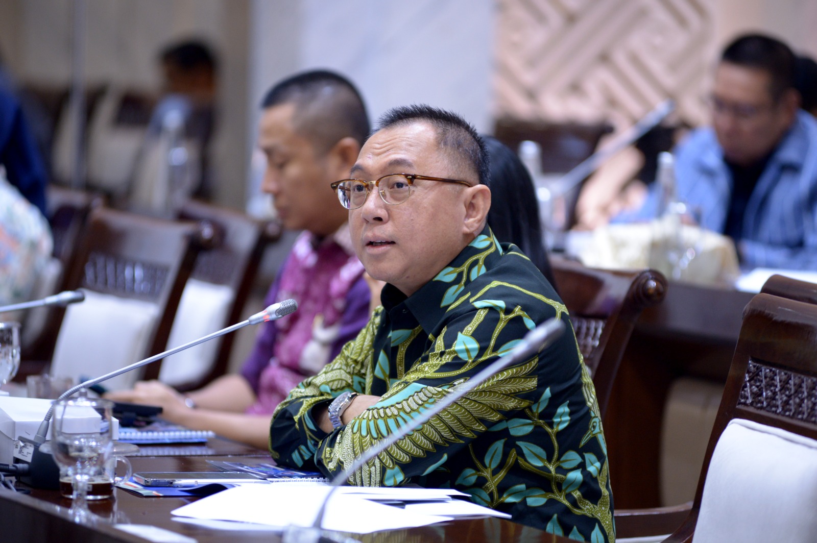 Anggota Komisi XI DPR RI Marwan Cik Asan dalam Uji Kelayakan dan Kepatutan (fit and proper test) terhadap Calon Deputi Gubernur Bank Indonesia, Solikin M. Juhro, di Gedung Nusantara I, Senayan, Jakarta, Jumat (23/01/2024). Foto : Runi/Andri.