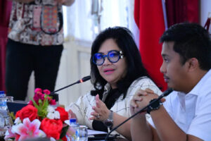 Wakil Ketua Komisi VII DPR RI Evita Nursanty saat kunjungan kerja spesifik Komisi VII DPR RI di Kediaman Gubernur Sumbar, Padang, Kamis (12/2/2026). Foto : Aha/Andri.