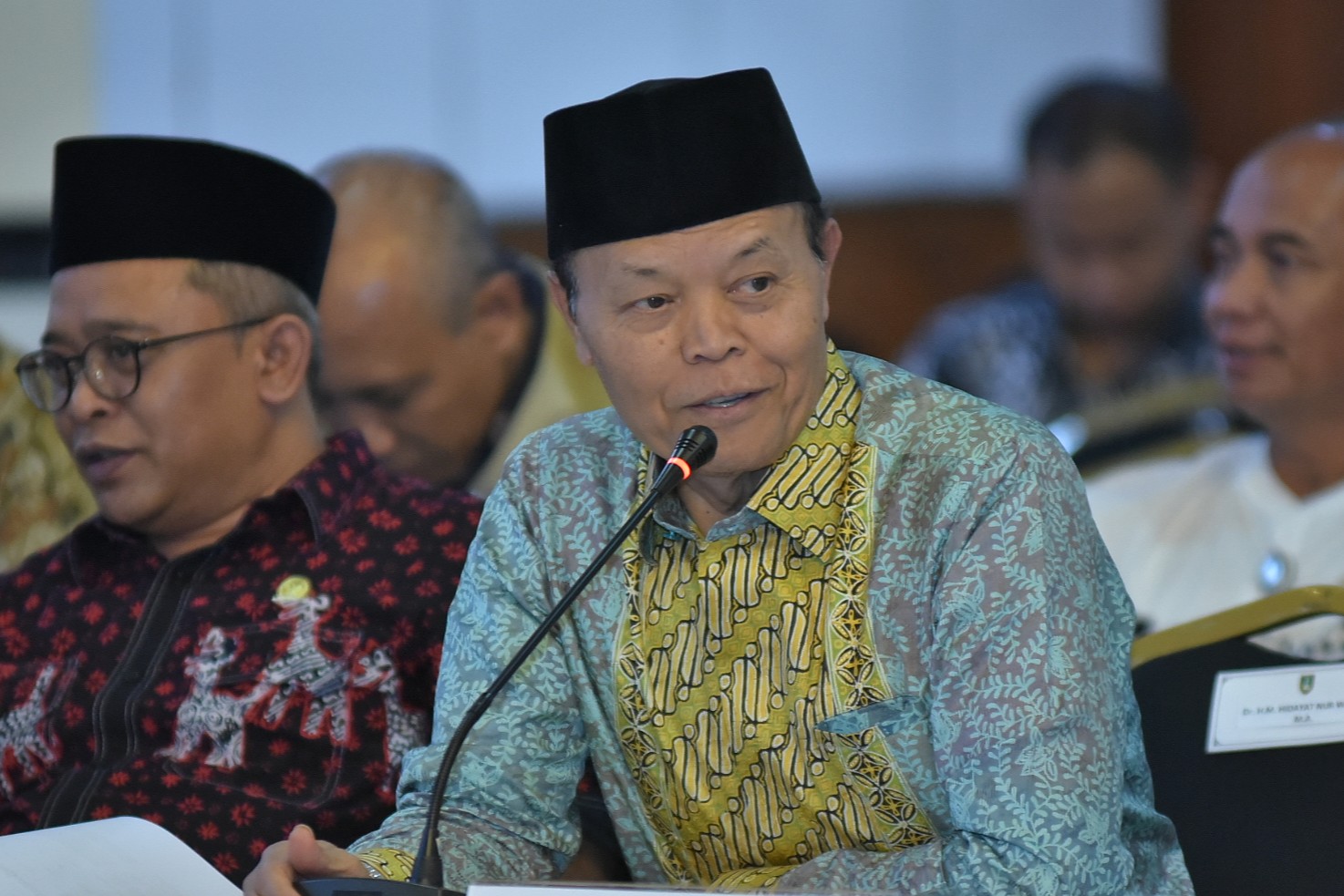 Anggota Komisi VIII DPR RI, Hidayat Nur Wahid, dalam pertemuan dengan Pemerintah Kota Solo di Kantor Wali Kota Solo, Surakarta, Jawa Tengah, Jum'at (20/2/2026). Foto: Man/Karisma.