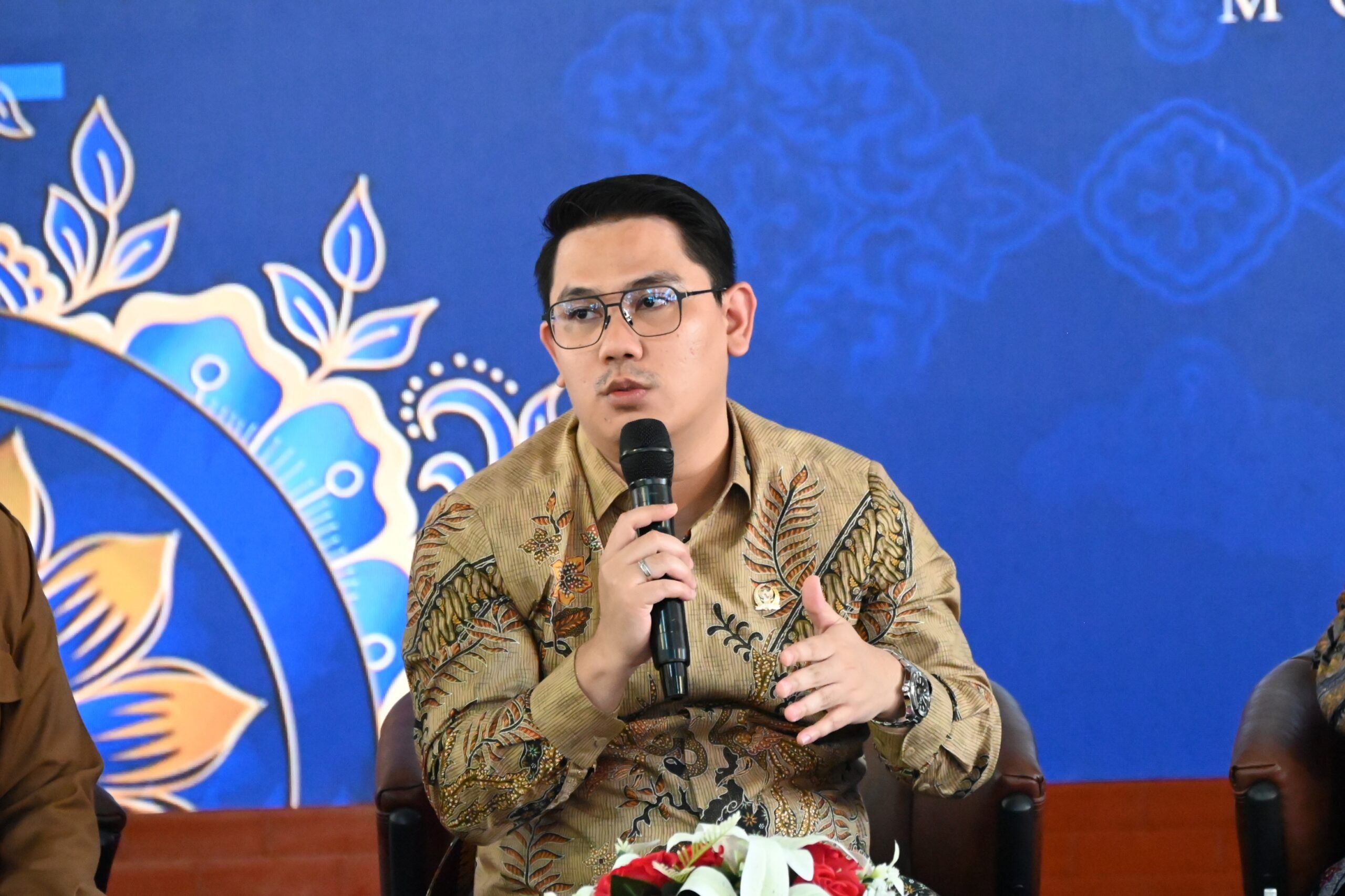 Anggota Badan Aspirasi Masyarakat (BAM) DPR RI, Muhammad Habibur Rochman dalam acara Festival Aspirasi Badan Aspirasi Masyarakat (BAM) DPR RI di Kabupaten Mojokerto, Provinsi Jawa Timur, Senin (2/2/2026). Foto: RSA/Mahendra.