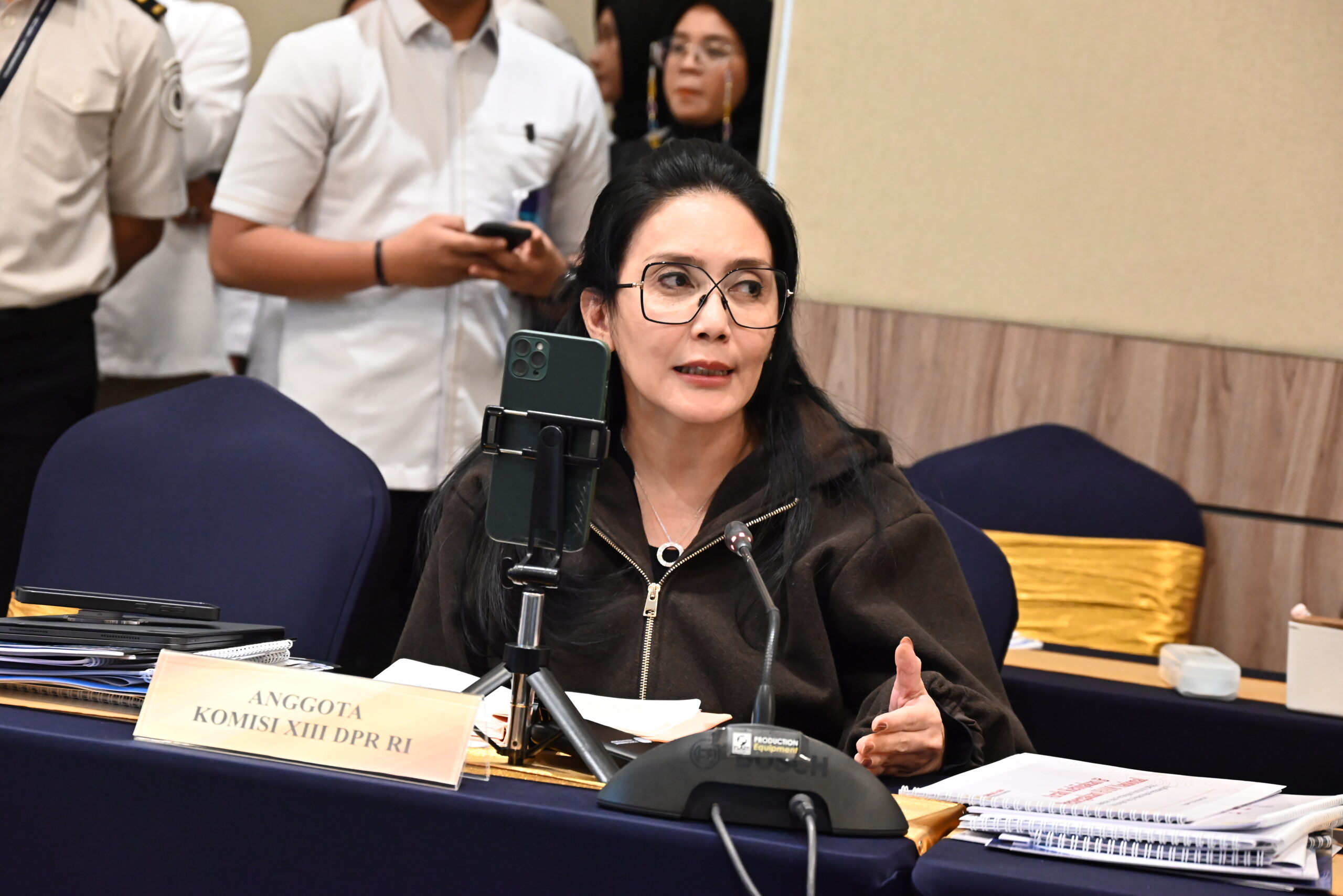Anggota Komisi XIII DPR RI, Rieke Diah Pitaloka dalam Kunjungan Kerja Reses Komisi XIII DPR RI di Daerah Istimewa Yogyakarta, Senin (23/2/2026). Foto: Runi/Mahendra.