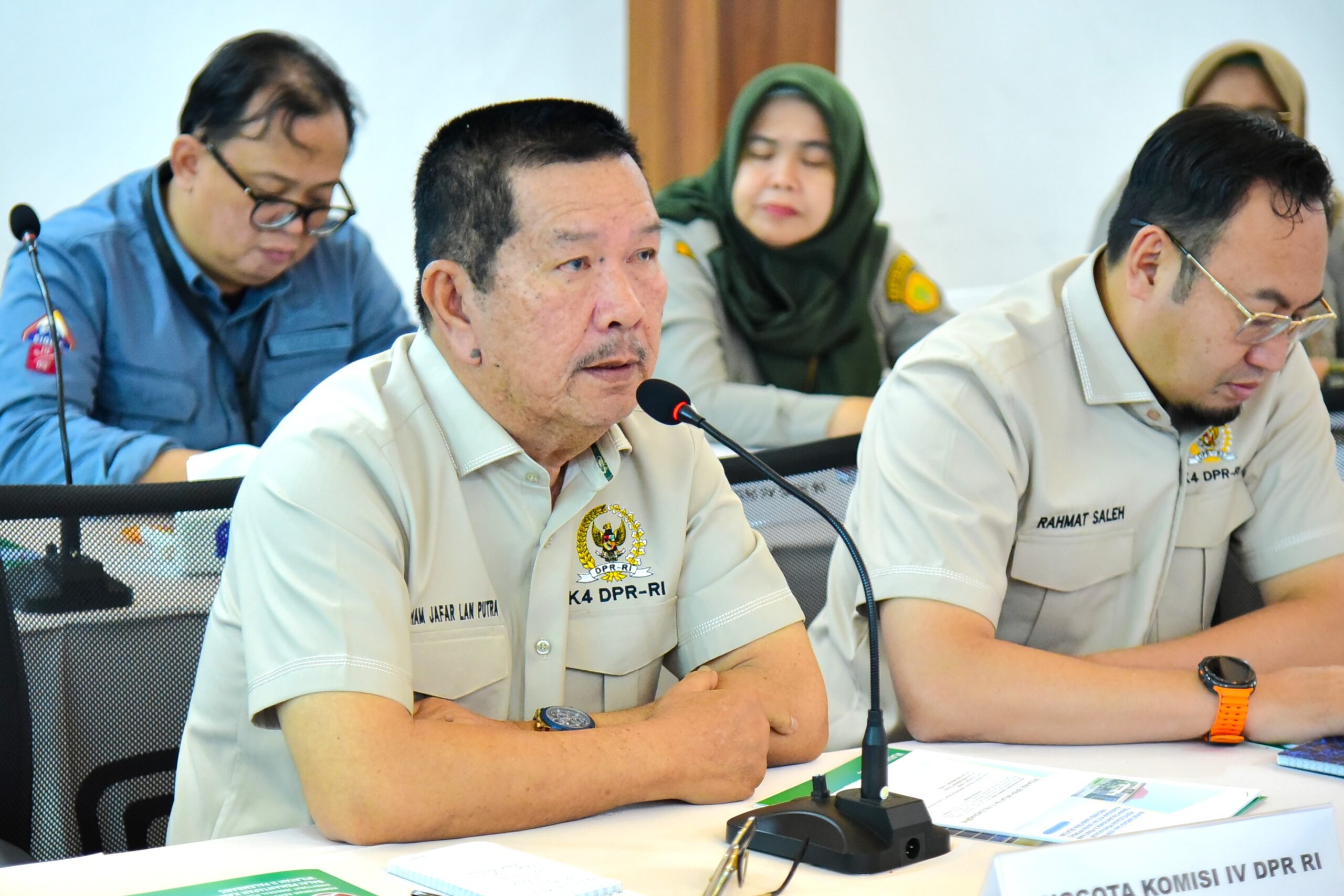 Anggota Komisi IV DPR RI, Irham Jafar Lan Putra dalam Kunjungan Kerja Reses Komisi IV DPR RI ke Balai Pemantapan Kawasan Hutan (BPKH) Wilayah II Palembang, Provinsi Sumatera Selatan, Senin (23/2/2026). Foto: Kiki/Mahendra.