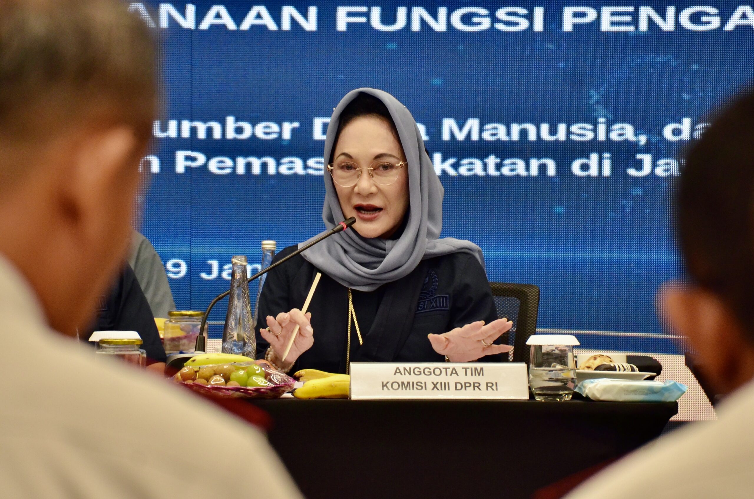 Wakil Ketua Komisi XIII DPR RI, Dewi Asmara saat Kunjungan Kerja Komisi XIII dengan Kantor Wilayah Direktorat Jenderal Pemasyarakatan (Ditjen PAS) Surabaya, Provinsi Jawa Timur, Kamis, (29/01/2026). Foto: UPI/Mahendra.