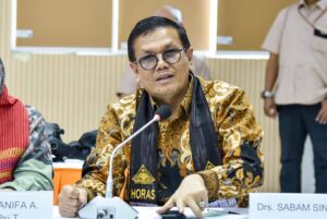 Anggota Komisi X DPR RI Sabam Sinaga, saat mengikuti Kunjungan Kerja Reses Komisi X ke Medan, Sumatra Utara, Senin (23/2/2026). Foto: Srw/Karisma.