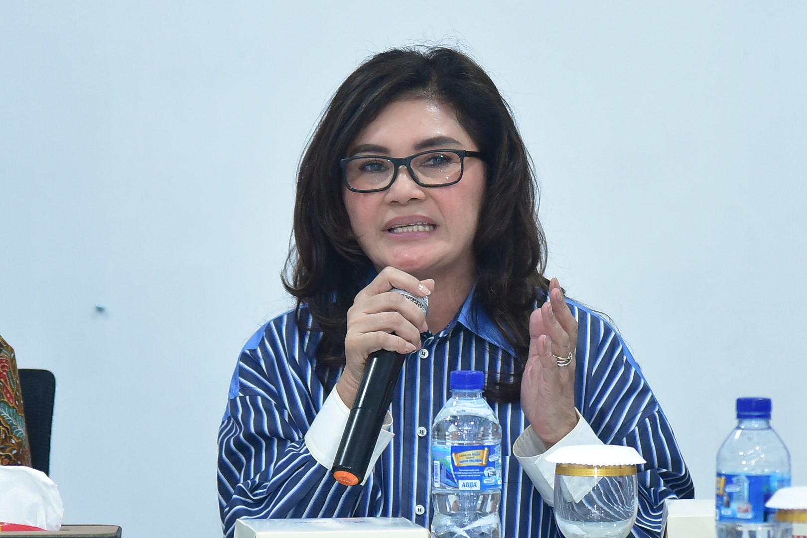 Ketua Komisi IX DPR RI, Felly Estelita Runtuwene, saat Kunjungan Kerja Spesifik Komisi IX DPR RI ke Aula Pengelola Kawasan PT Ngoro Industrial Persada, Ngoro Industrial Park (NIP), Desa Lolawang, Kecamatan Ngoro, Kabupaten Mojokerto, Jawa Timur, Kamis (12/2/2026). Foto: Oji/Karisma.