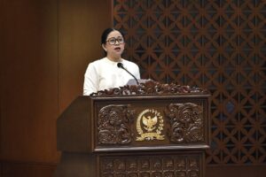 Ketua DPR RI Puan Maharani dalam Pidato Rapat Paripurna DPR RI ke-14 Penutupan Masa Persidangan III Tahun Sidang 2025-2026 di Gedung Nusantara II, Senayan, Jakarta, Kamis (19/2/2026). Foto : Mu/Andri.