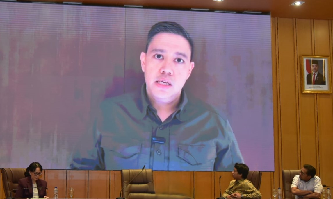 Anggota Komisi I DPR RI, Dave Akbarshah Fikarno dalam Diskusi Dialektika Demokrasi di Gedung Nusantara, Senayan, Jakarta, Rabu (18/2/2026). Foto : Naifuroji/Andri.