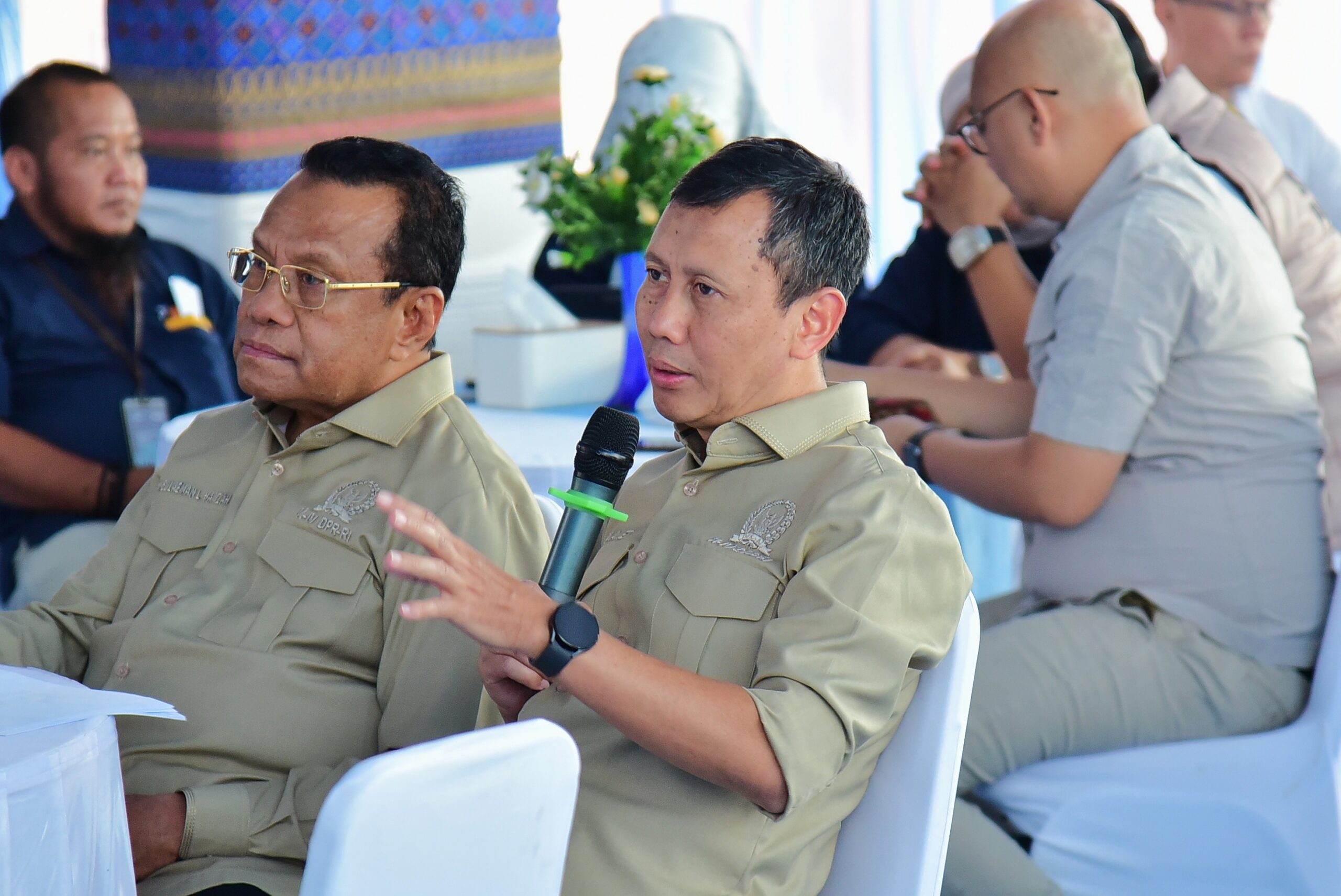 Anggota Komisi IV DPR RI, Slamet, saat Kunjungan Kerja Reses Komisi IV DPR RI ke Gudang Bulog Sukamaju di Palembang, Sumatera Selatan, Selasa (24/2/2026). Foto: qq/Karisma.