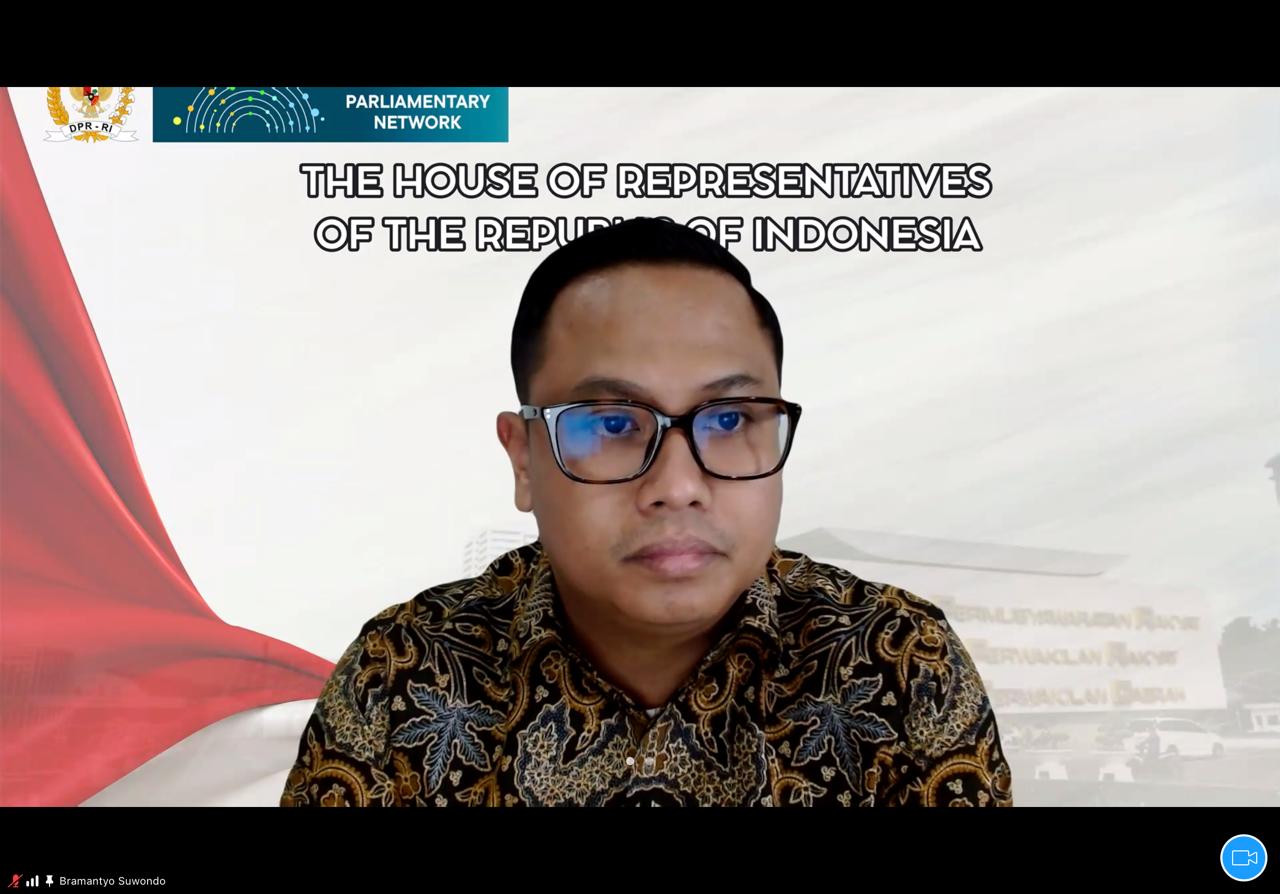 Wakil Ketua BKSAP, Bramantyo Suwondo, saat menghadiri OECD Global Parliamentary Network (OECD GPN) secara daring pada Jumat lalu, (13/3/2026). Foto: Ist/Mahendra.