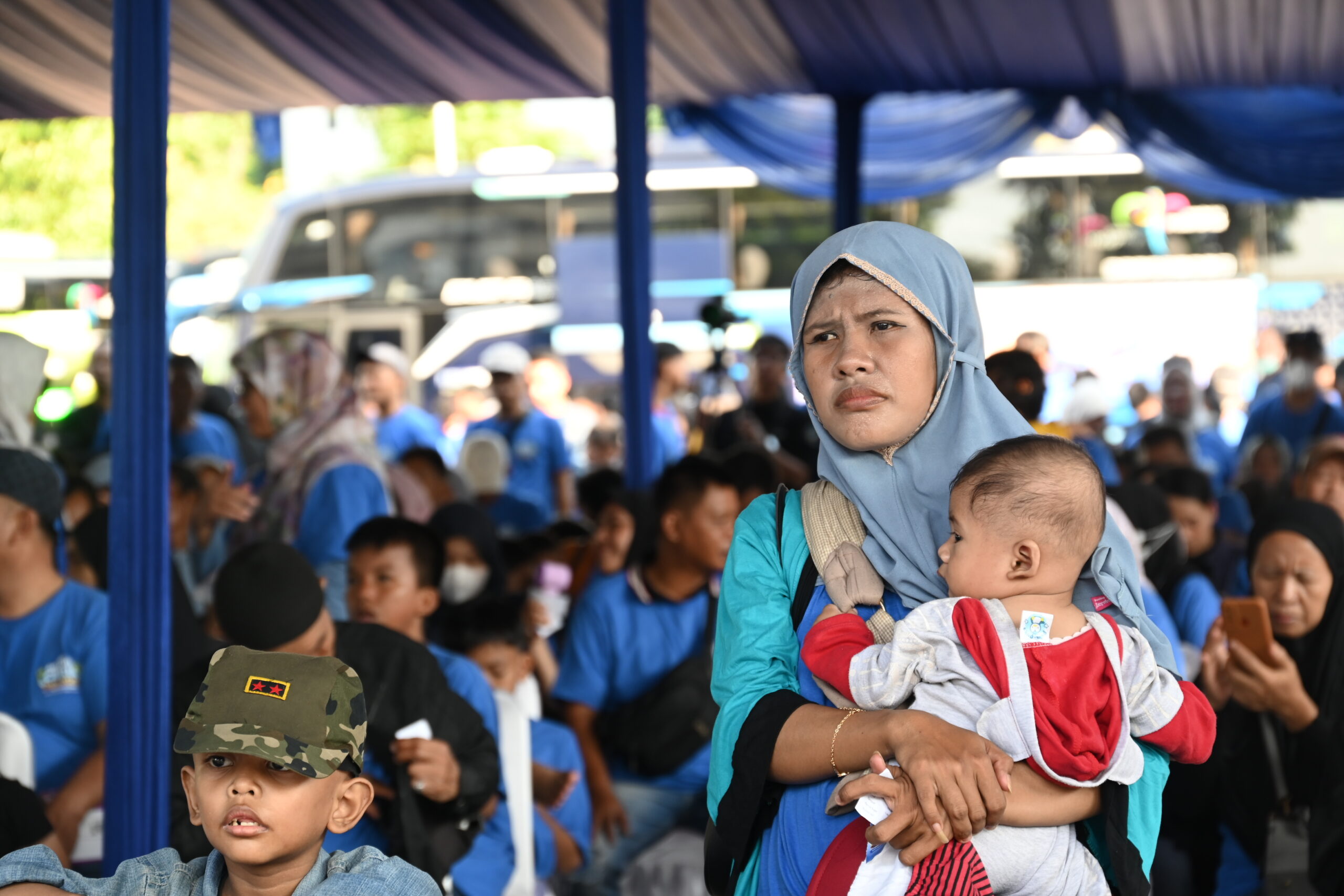 Suasana saat para peserta mudik gratis di di Kompleks Parlemen DPR RI, Senayan, Jakarta, Minggu (15/3/2026). Foto: Sari/Mahendra.