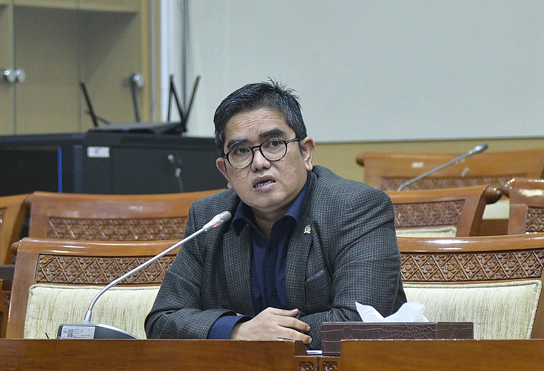 Anggota Komisi III DPR RI Nasyirul Falah Amru dalam agenda RRDP dan RDPU Komisi III DPR RI bersama jajaran Polda Sulawesi Tenggara serta kuasa hukum para korban di Gedung Nusantara II, Senayan, Jakarta, Senin (2/3/2026). Foto : Munchen/Andri.