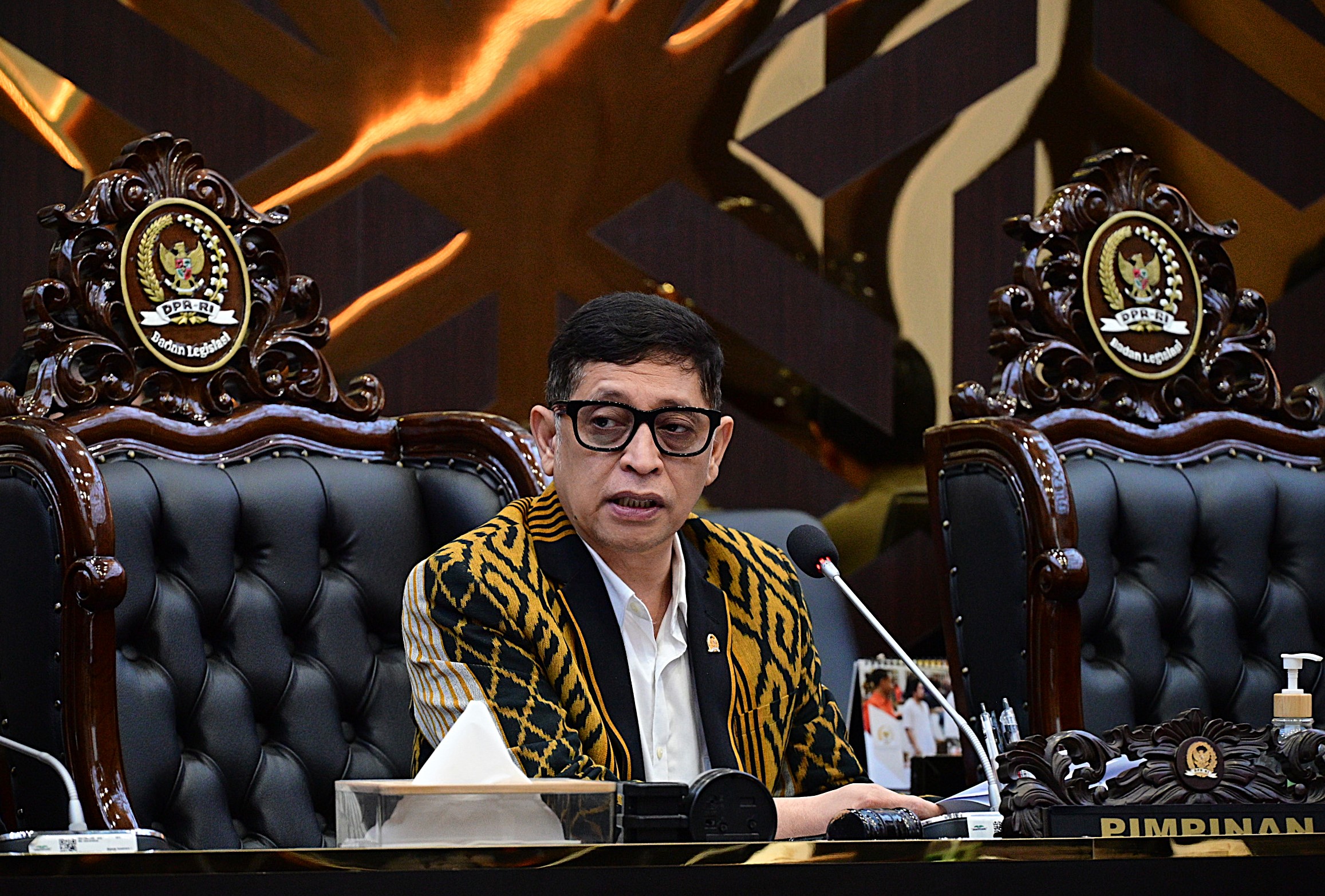 Ketua Badan Legislasi (Baleg) DPR RI Bob Hasan saat membuka Rapat Pleno Penyusunan Jadwal Acara Rapat Baleg di Kompleks Parlemen, Senayan, Jakarta, Selasa (10/3/2026). Foto : Sari/Andri.