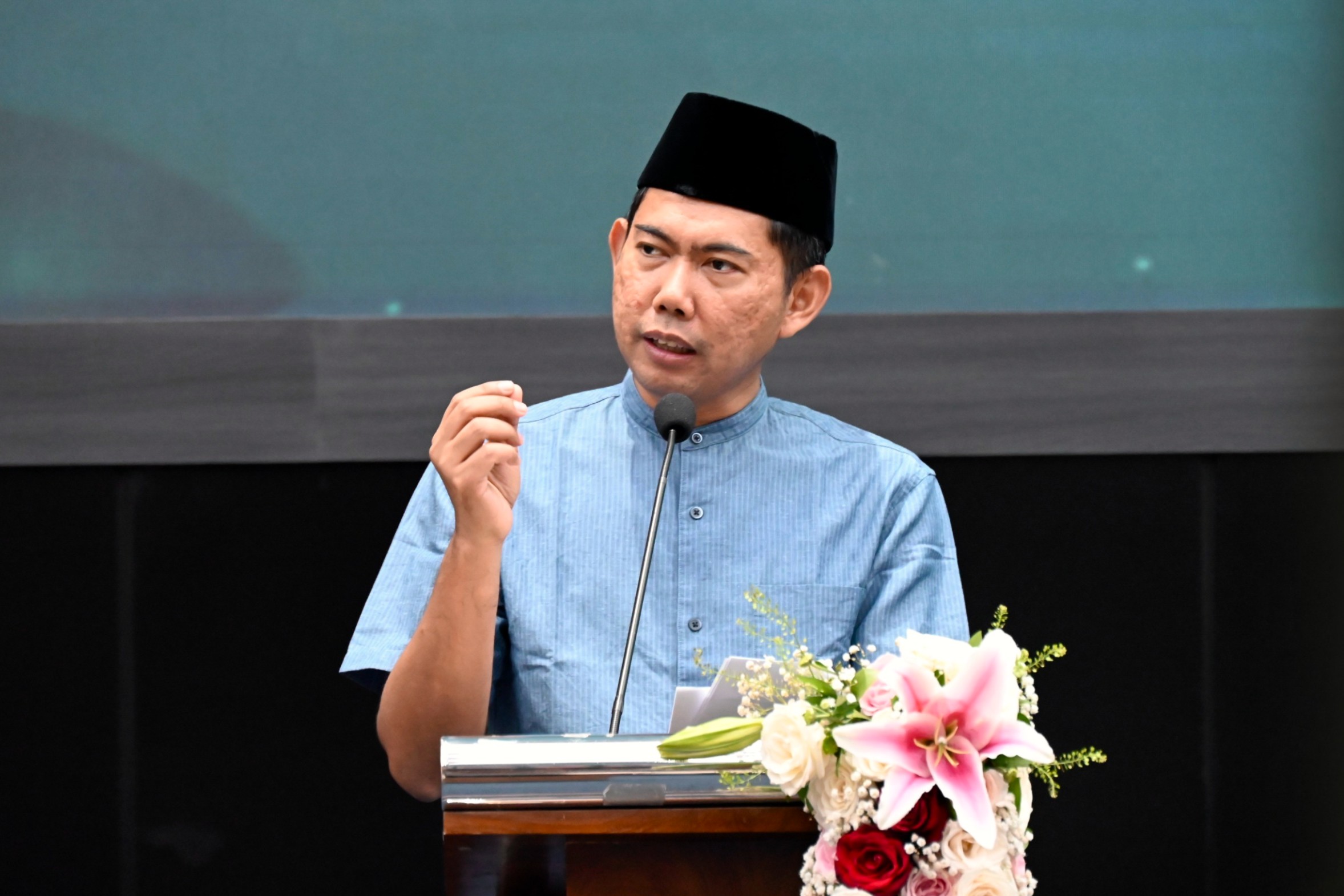 Kepala Badan Keahlian (BK) DPR RI, Bayu Dwi Anggono, saat membuka rangkaian kegiatan Ramadan Fast 1447 H di Gedung Nusantara, Kompleks DPR RI, Senayan, Jakarta, Jumat (6/3/2026). Foto: Mario/Alma.