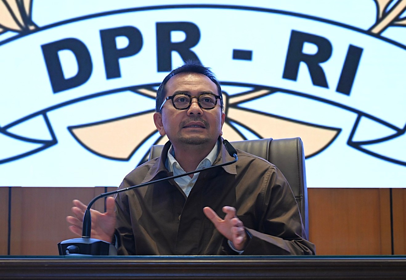 Wakil Ketua Komisi V DPR RI Syaiful Huda saat Diskusi Dialektika Demokrasi bertema 'Sinergi Pemerintah dan Stakeholder Buat Mudik 2026 Aman dan Nyaman' di Ruang Abdul Muis, Senayan, Jakarta, Kamis (5/3/2026). Foto : Runi/Andri.